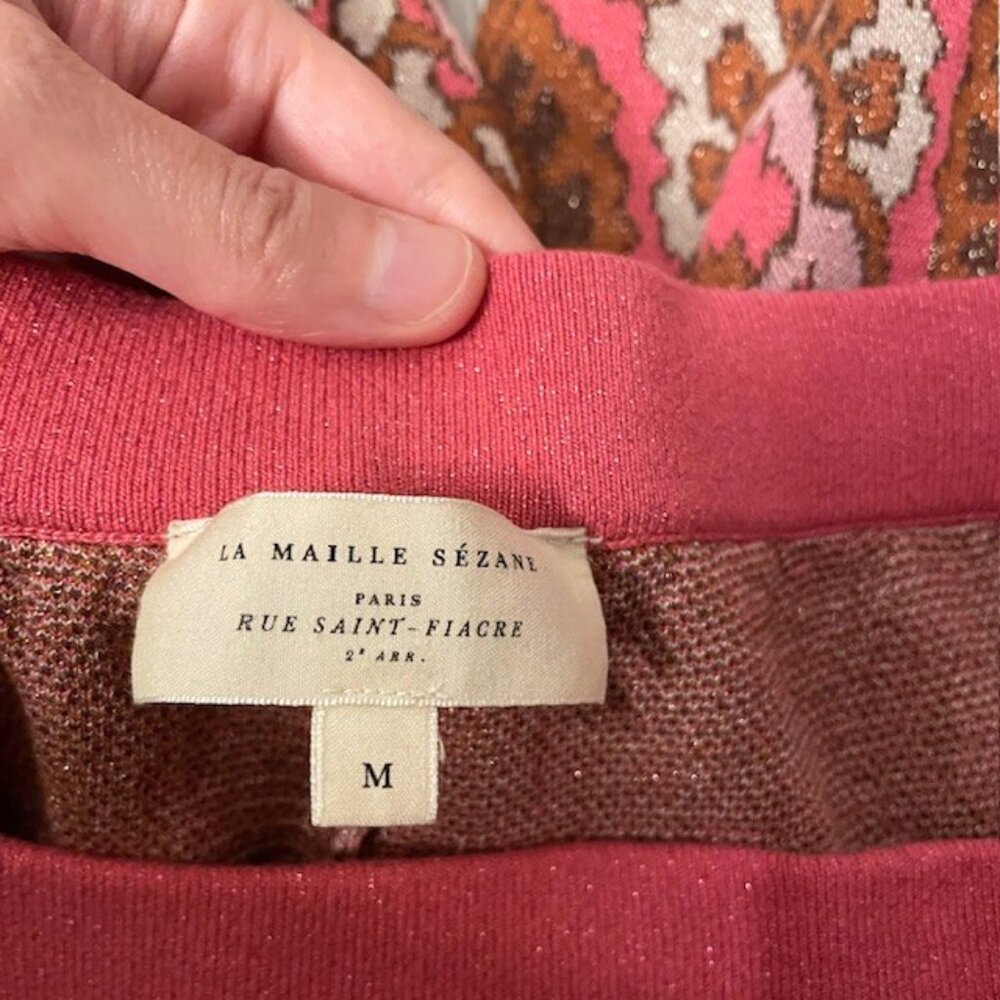 NWOT Sezane Dany Trousers Wide Leg Pull On Knit Pants Size Medium Groovy Retro - Picture 11 of 16